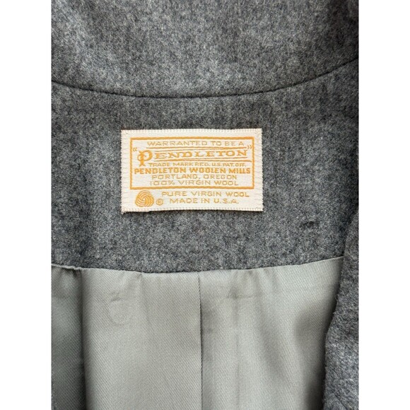 Pendleton Women’s 16 Pure Virgin‎ Wool Gray One Button Blazer USA Made Academia - Picture 4 of 7